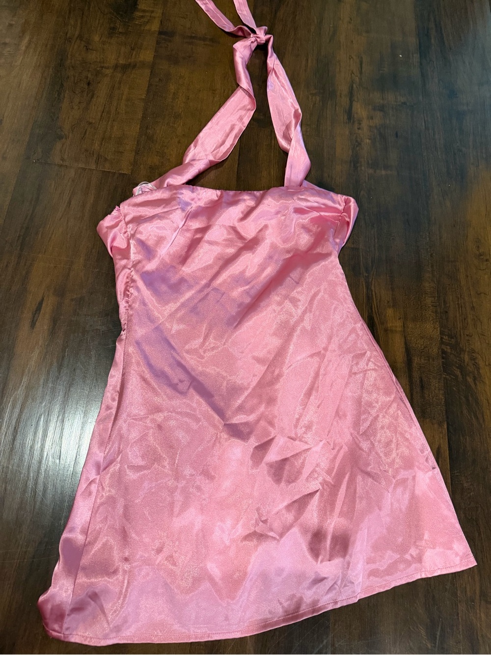 Princess Polly Rose Pink Satin Halter Mini Dress